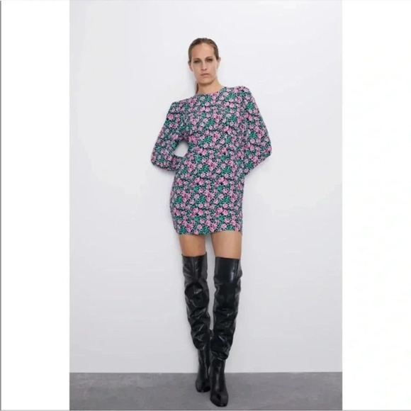 Zara Dresses & Skirts - Zara - Floral Mini Dress  with Roses